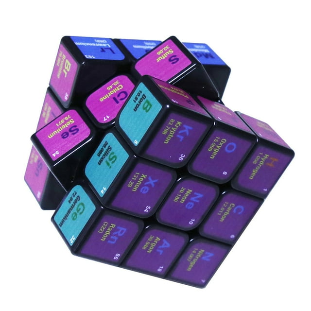Cubo multifuncional elemento químico tabla periódica cubo de tercer orden fórmula de aprendizaje regalo de cumpleaños de Navidad