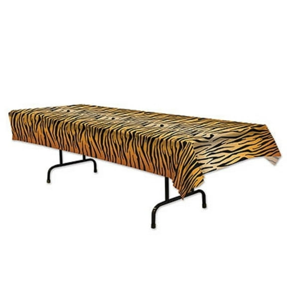 Set of 12 Tiger Print Decorative Printed Plastic Party Tablecovers