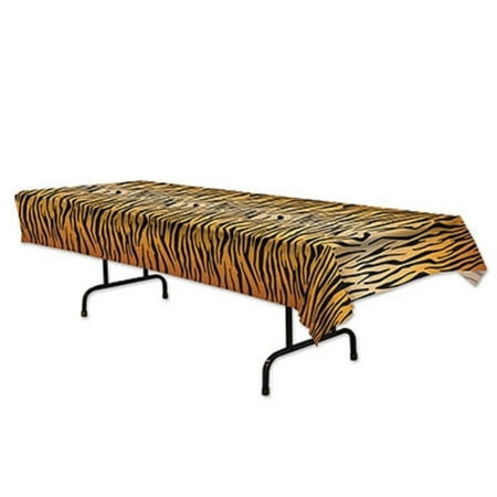 

Beistle Set of 12 Tiger Print Decorative Printed Plastic Party Tablecovers