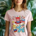 thumbnail image 5 of Balloon Dog and Patriotic Fun T-Shirt for Adults, Cartoon Beer Drum Hat Graphic Tee, Gold, Size 3XL, 5 of 6