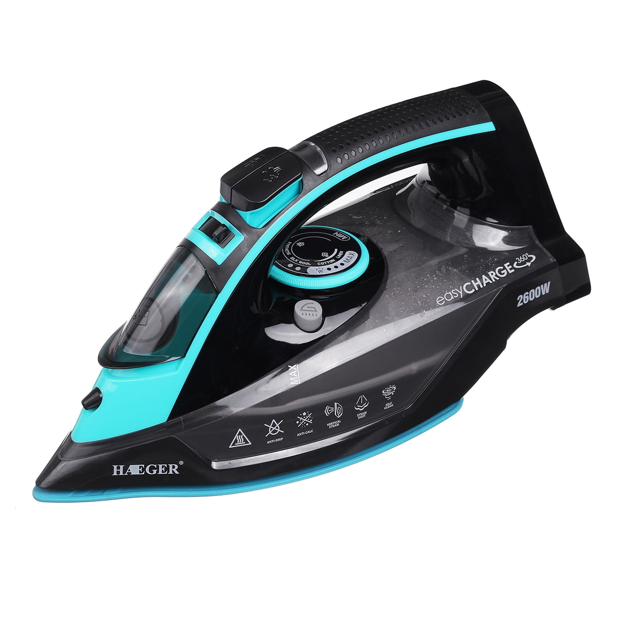 2600W Cordless Electric Steamer Iron Clothes Laundry Garment Soleplate