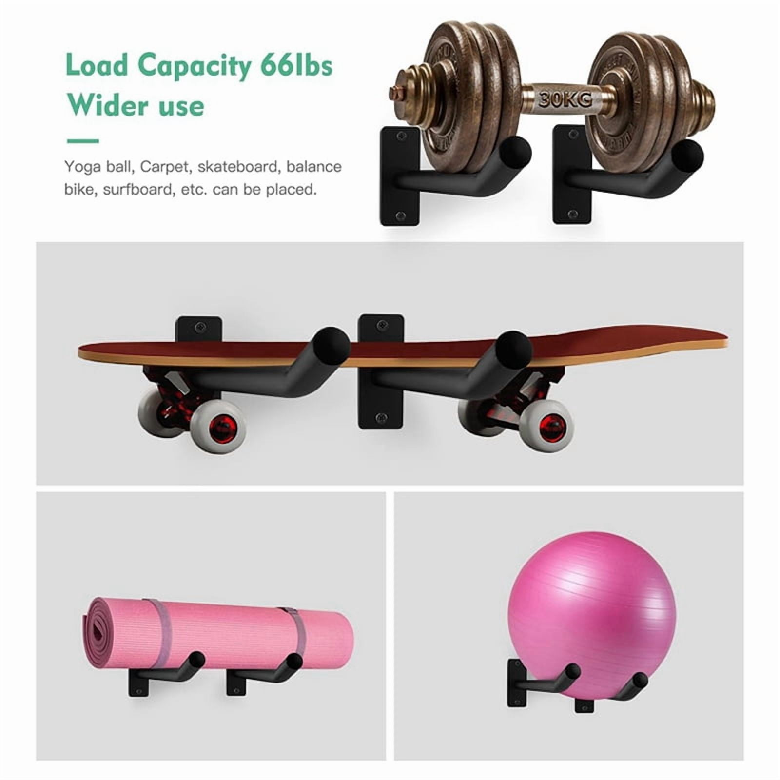 6 x Exercise Ball Wall Rack-Black