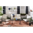 thumbnail image 3 of Safavieh Benjin Outdoor Mid-Century 4 Piece Living Set with Cushion, 3 of 10