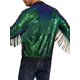 thumbnail image 3 of Chaqueta Varsity Brillante INSPIRE CHIC para Hombre con Cremallera, Chaquetas de Béisbol Bomber con Lentejuelas Brillantes de los 70, S Verde, 3 of 5