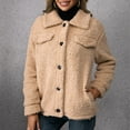 thumbnail image 7 of FRSASU Fleece Jacket for Women Fuzzy Fleece Open Front Lapel Cardigan Fluffy Winter Coats Outerwear with Pockets Khaki, 7 of 7