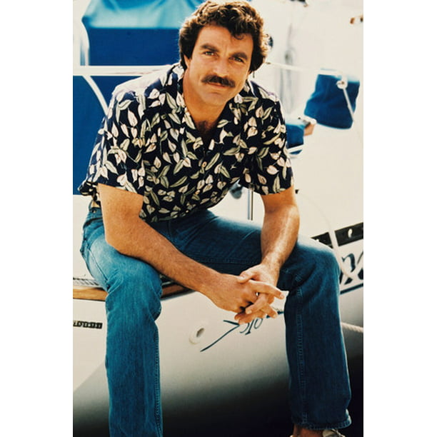 Tom Selleck in Magnum, P.I. 24x36 Poster on yacht - Walmart.com ...