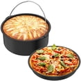 thumbnail image 1 of 2Pcs Air Fryer Accessory Durable Air Fryer Pizza Pan and Baking Cake Barrel with Non-Stick Coating  Baking Cake Pan Set Large and Small Air Fryer Deep Cake Barrel for Air Fryer, 1 of 11