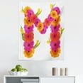 thumbnail image 1 of Letter M Tapestry, Pink and Orange Gerbera Flowers and Tulips in Full Blossom Fresh Spring, Fabric Wall Hanging Decor for Bedroom Living Room Dorm, 5 Sizes, Hot Pink Orange Green, by Ambesonne, 1 of 1