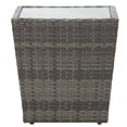 thumbnail image 2 of vidaXL Tea Table Grey 41.5x41.5x43 cm Poly Rattan and Tempered Glass, 2 of 5