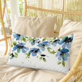 thumbnail image 4 of Blue Green Spring Floral Pillow Covers, Linen Long Throw Pillow Case, Weeping Botanical Summer Holiday Pillow Protector Decorative Cushion Cover for Living Room/Bedroom 20" x 36", 4 of 8