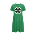 thumbnail image 3 of Aobny St.Patrick's Womens Nightgown Clovers Nightgown Short Sleeve Long Green Crew Neck Womens Warm Pajamas,M, 3 of 3