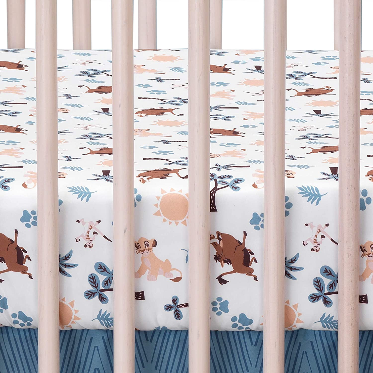 Lion King Adventure 3Piece Baby Crib Bedding Set, Blue