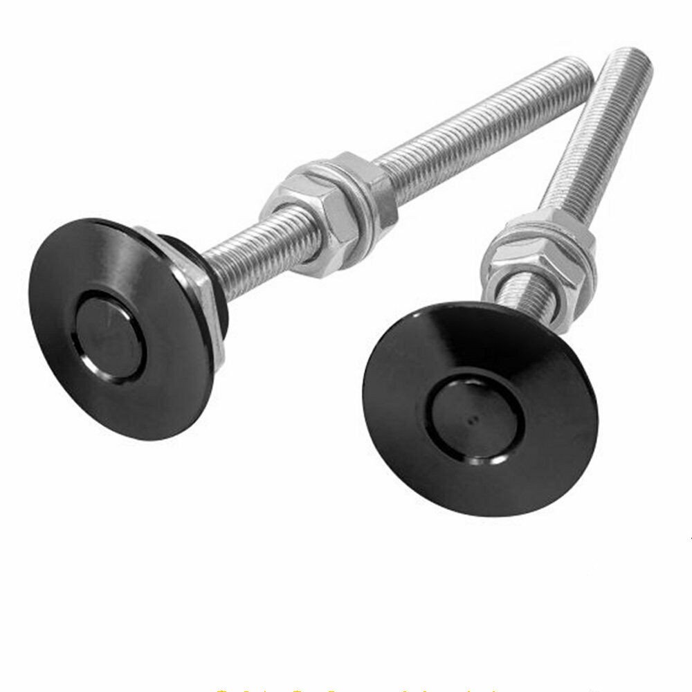 2 Pcs Push Button Quick Release Hood Pins Lock Clip Car Bumper