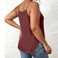 thumbnail image 5 of ClodeEU Women's V Neck Flowy Cami Top, Loose Fit Spaghetti Strap Tank Wine,Women's Plus XL, 5 of 7
