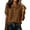 Brown, variant on Guluxicc Women's Cotton Blouses Henley Button Closure Collared Short Bubble Sleeve Tops for Everyday Wear Summer Fall Casual Blouses