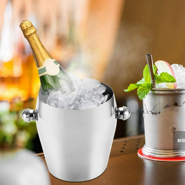 Rdeghly Ice Buckets with Stainless Steel Ice Tongs Double Wall Ice