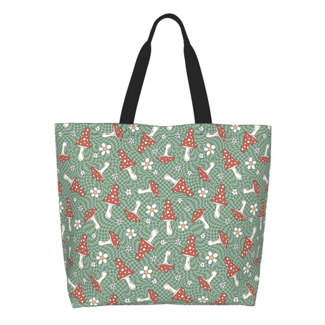 Easygdp Retro Hippie Groovy Mushroom Bolsas Tote para Mujer, Bolsos de Hombro para Viaje, Bolsos de Mano de Gran Capacidad para Compras y Trabajo