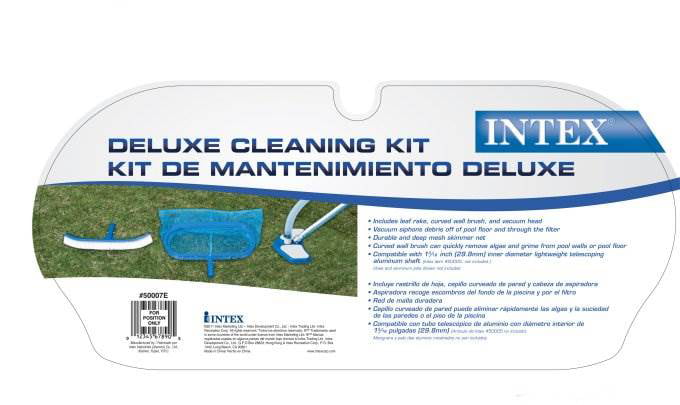 Intex Deluxe Pool Cleaning Kit w/ Leaf Rake~Curved Wall Brush~Vacuum Head~29057E