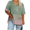 thumbnail image 2 of Otvok Workout Tops for Women, Tee Tops for Women, Womens Plus Size Tops Casual V Neck Summer Short Sleeve Loose Fit T-Shirt, 2 of 5