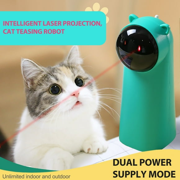Fiudx Juguete Interactivo para Gatos, Puntero Infrarrojo Automático, Diseño Silencioso, Temporizador Automático, Alimentación Por Usb y Pilas, Entretiene a Los Gatos, Juego En Interiores, Fácil Insta