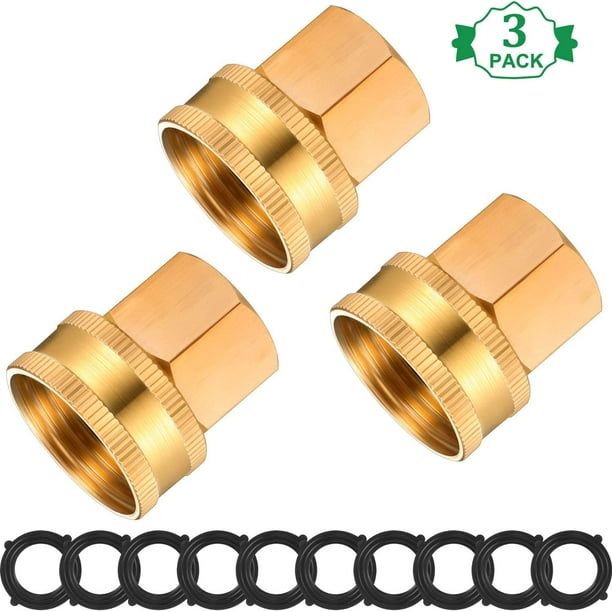 3 Pieces Female Brass Garden Hose Fitting Swivel Adapter Connector