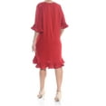 thumbnail image 2 of ALFANI $99 Womens New 1378 Red Ruffled Jewel Neck Bell Sleeve Shift Dress 12 B+B, 2 of 2