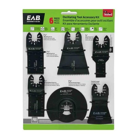 

Exchange-A-Blade 1070512 Multi Material Professional Oscillating Accessory - Recyclable Exchangeable - 6 Piece