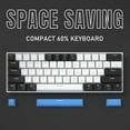 thumbnail image 3 of 60% Mechanical Gaming Keyboard,Mixed Color Keycaps Gaming Keyboard with Linear Red Switches, Detachable Type-C Cable Mini Keyboard with Blue LED Light for PC/Laptop, 3 of 9