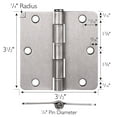 thumbnail image 3 of Design House 3-Pack 3.5" H x .25" Radius Butterfly Interior/Exterior Door Hinges, Satin Nickel, 3 of 16