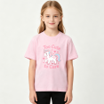 thumbnail image 2 of Unicorn Too Cute To Care Girls Graphic Tee, Sweet Magic 100% Cotton Kids Short Sleeve T-Shirt 4-13Y, 2 of 5