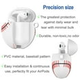 thumbnail image 5 of Apple AirPods Skin, Airpods Charging Case Skin for Airpods 1 & AirPods 2,Takfox Shockproof Anti-Scratch 360° Protective Portable PVC Cover for Airpods 2 / 1 [Baseball] Accessories w/ Keychain, White, 5 of 7