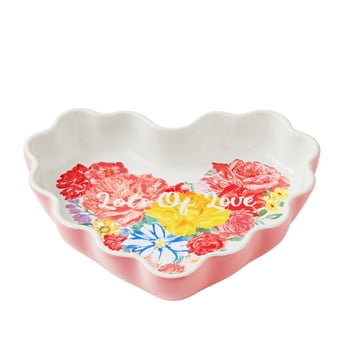 The Pioneer Woman Heart Shaped Ceramic Baking Dish, 9.65 in x 7 in