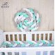 thumbnail image 3 of Parachoques de cuna seguro trenzado para bebé Almohada de felpa con nudo suave Protección y amp; Cojín decorativo largo para cama de guardería para bebés para niños pequeños oso de fresa Electrónica, 3 of 6