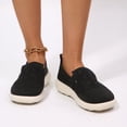 thumbnail image 5 of Rexoro Women's Slip-On Flats Breathable Knit Lightweight Comfortable Daily Casual Walking Shoes Black 6, 5 of 7