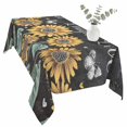 thumbnail image 2 of Sunflowers Rustic Table Cloth Waterproof Tablecloths, Spring Summer Pastoral Flowers Black Tablecloth Dining Table Cover for Kitchen Party Tabletop Outdoor, Rectangle Tablecloth 60x120 Inch, 2 of 9
