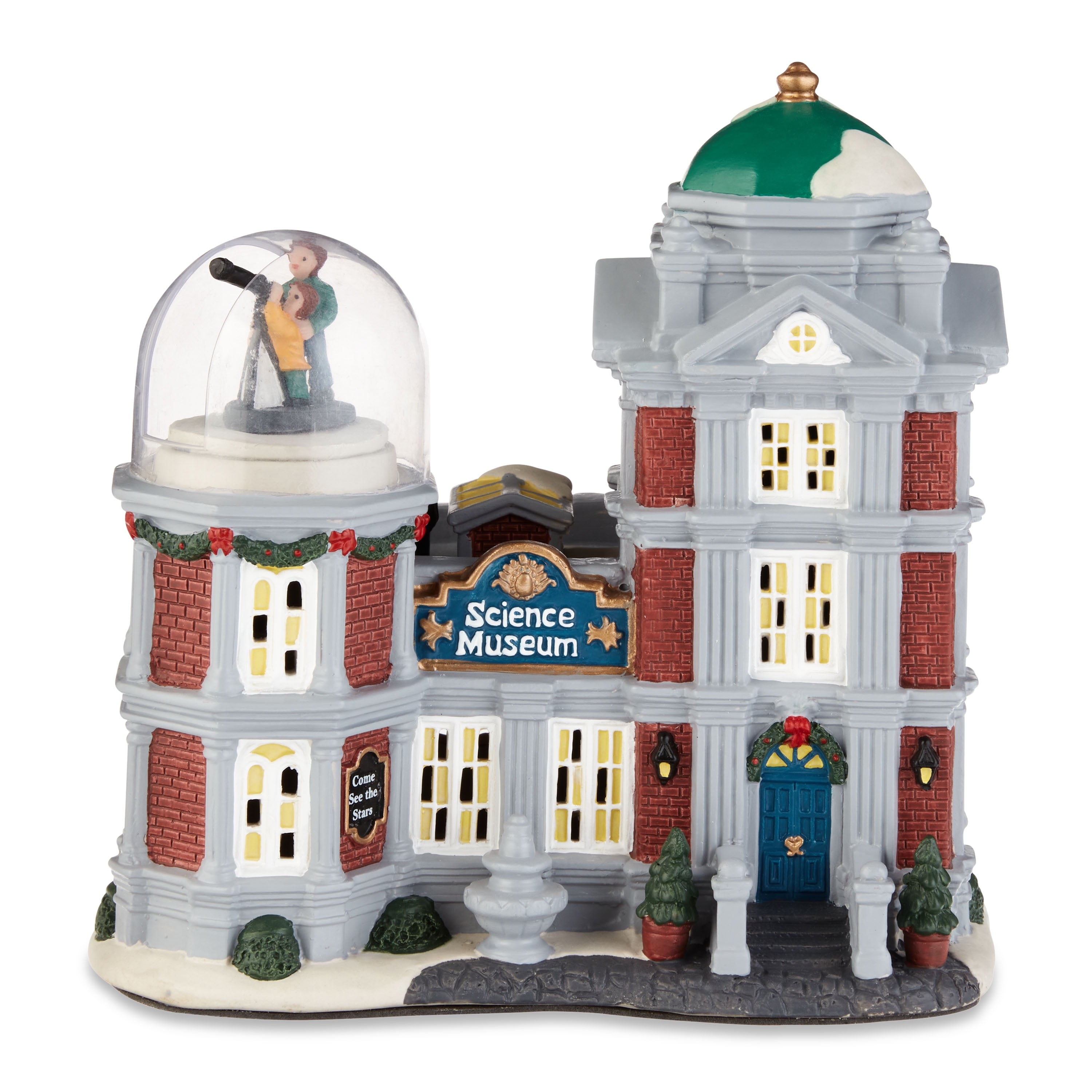 Holiday Time Christmas Village Indoor Decor Multi-Color Science Museum, 7.875" Height