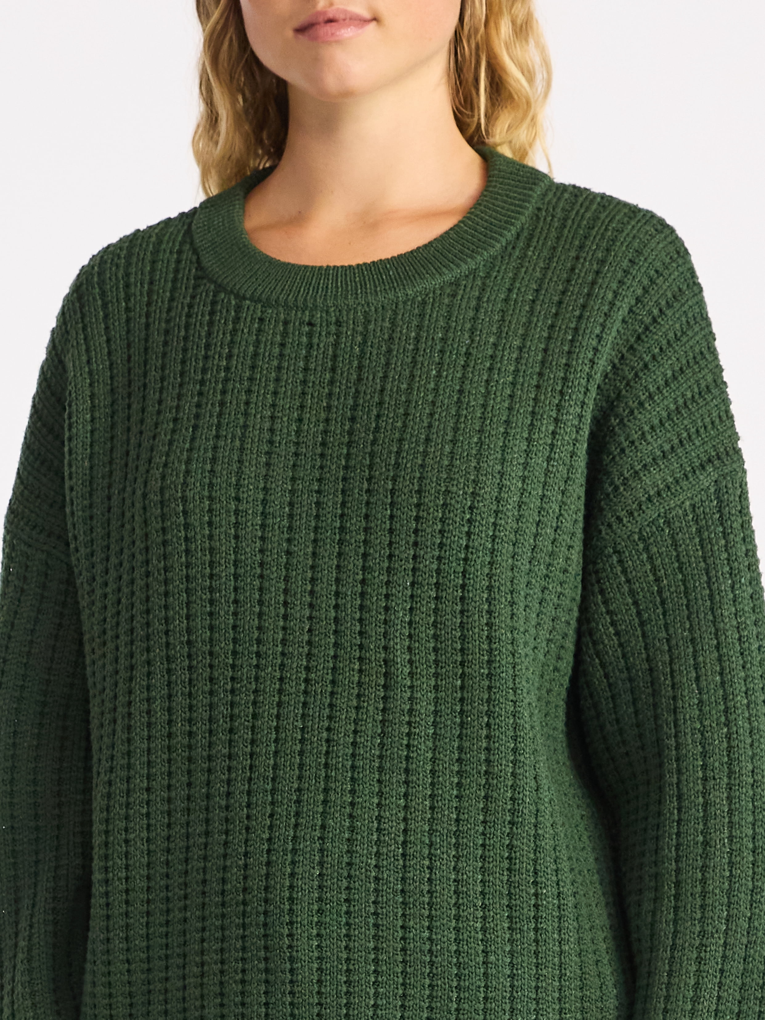 Time and Tru Women's and Women’s Plus Textured Stitch Sweater, Midweight, Sizes XS-4X
