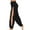 AA-Black354, variant on Womens Stretchy Harem Pants Split Side Ruched Trouser Breathable Dance Yoga Bottoms Black