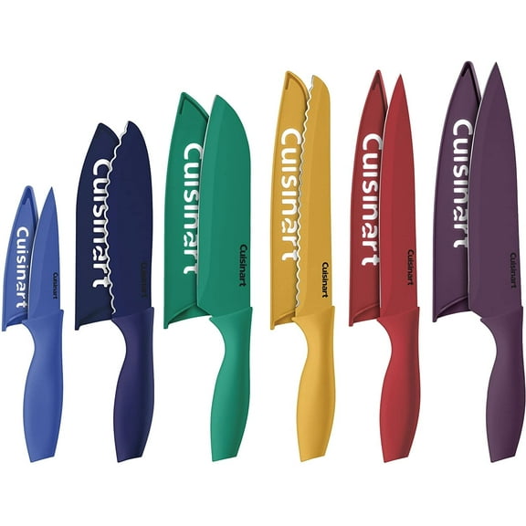 Cuisinart C55-12PCKSAM 12 Piece Color Knife Set with Blade Guards (6 knives and 6 knife covers), Jewel
