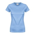 thumbnail image 2 of TANGNADE Women's Basic Solid Color Cotton Crew Neck Slim Fit Tunic Short Sleeve T Shirt, A Simple Cotton Soft T-Shirt for Outdoor Blue2 XXL, 2 of 3