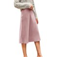 thumbnail image 4 of Women's Elegant High Waist Satin A Line Flared Midi Skirt, 4 of 5