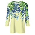 thumbnail image 4 of FrzhBrz 3/4 Sleeve Tops for Women Irish Lucky Clover St. Patricks Day Shirts for Women Crew Neck Pullover Graphic Tee Tops Saint Patricks Day T Shirts, 4 of 5