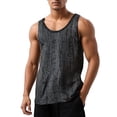 thumbnail image 2 of Tank Tops Men Summer Casual Fashion Loose Fit Scoop Neck Ripped Distressed Sleeveless Shirt Workout Gym Tanks, 2 of 5