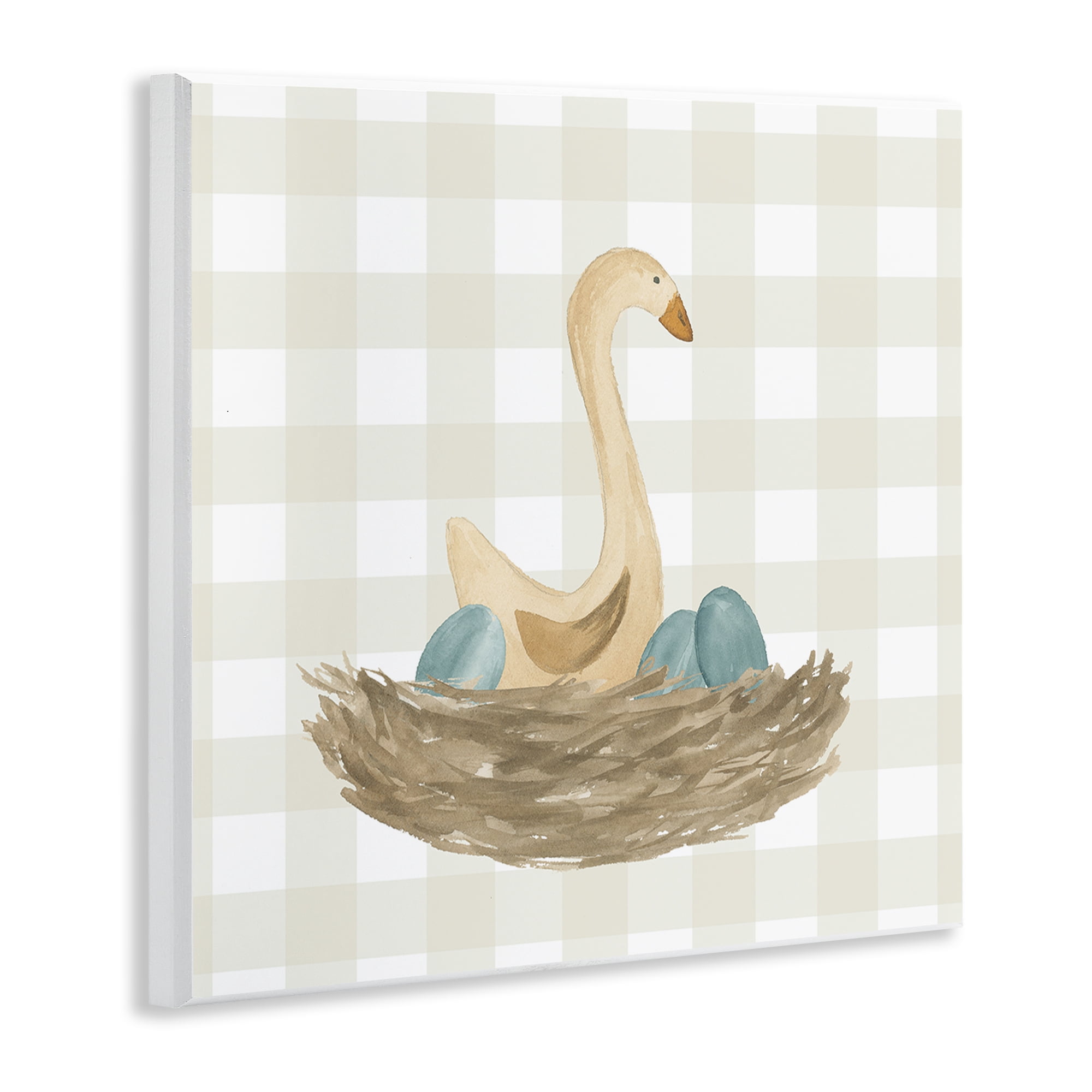 Stupell Industries Duck & Eggs Nest Animals Painting Unframed Art Print Wall Art, 12 x 12