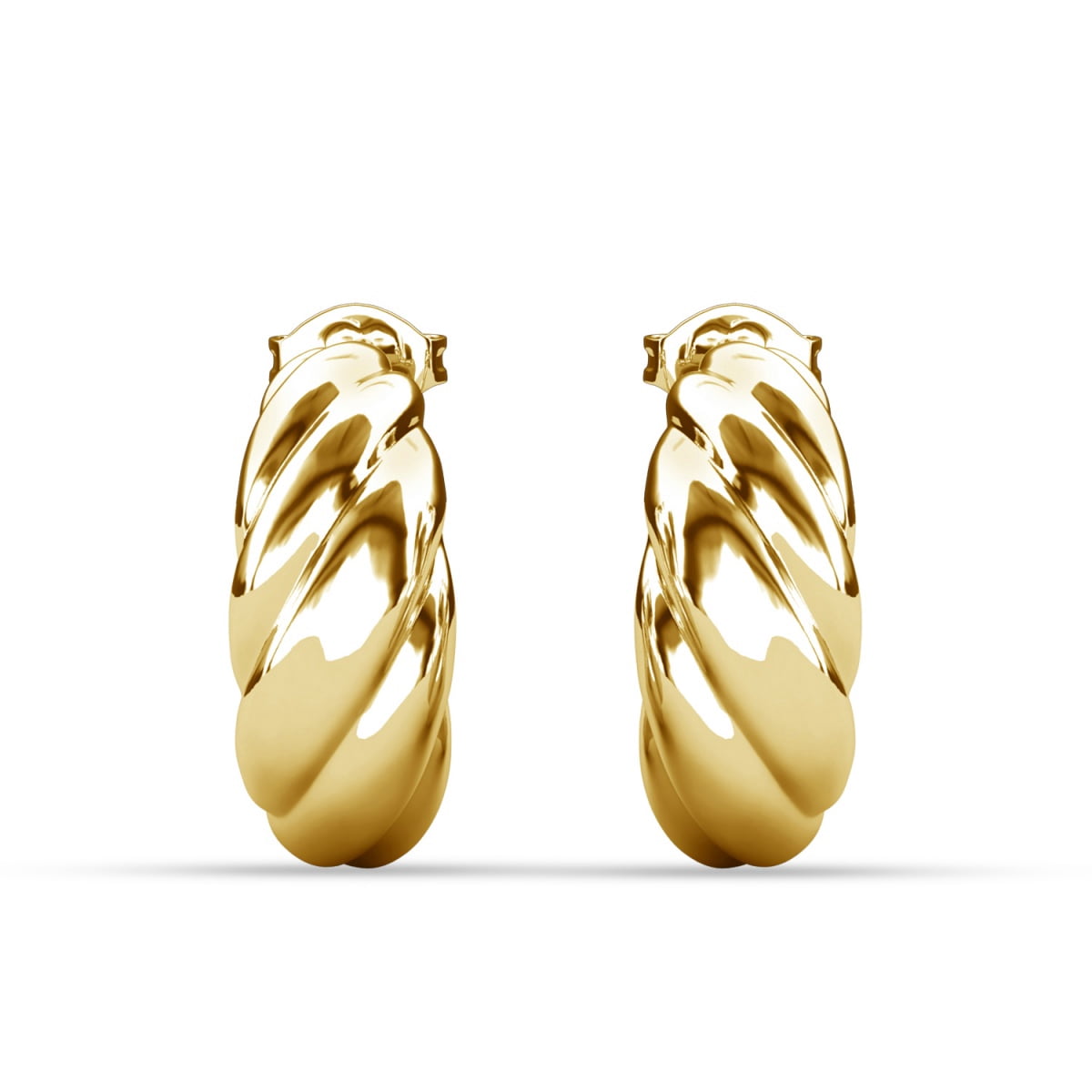 Cate & Chloe Lakelynn 18k Yellow Gold Plated Twisted Hoop Earrings for Women