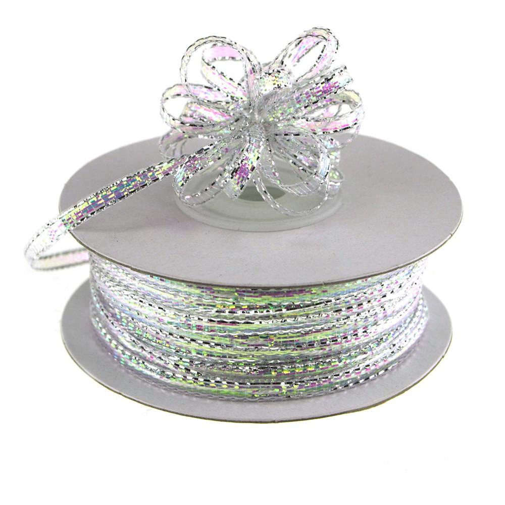 iridescent pull bow christmas ribbon, 1/8-inch, 50 yards, iridescent ...