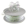 iridescent pull bow christmas ribbon, 1/8-inch, 50 yards, iridescent silver