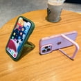 thumbnail image 4 of Candy Color Fold Stand Camera Lens Holder Clear Soft Phone Case Compatible with iPhone Case (Green,iPhone 13 Pro Max), 4 of 7