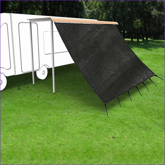 RV Awning Privacy Side Sunblock Shade | 8 ft x 8 ft UV Block for Camping Travel | Black | Rectangular