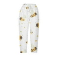 thumbnail image 5 of World Bee Day Cute Capri Pants Women's Cute Printed Straight Leg Capris Plus Size Baggy Beach Pants with Pockets, 5 of 5
